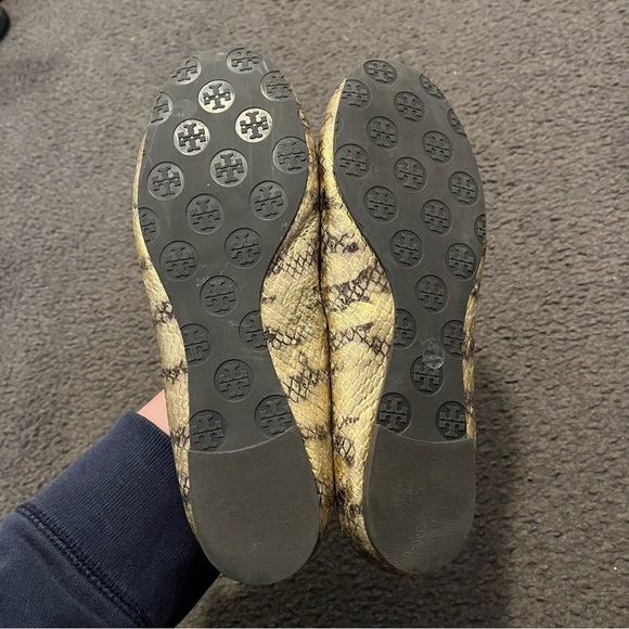 Tory Burch Reva Snakeskin Leather Flats - Picture 6 of 9
